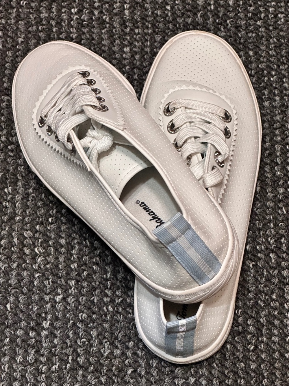 Tommy Bahama women's white perforated lace-up sneakers with rhinestone eyelets